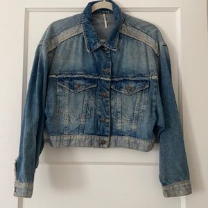 Free people cropped denim jacket